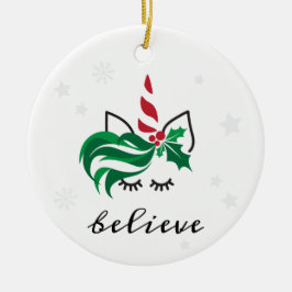 Glaube Weihnachten Einhorn Keramik Ornament
