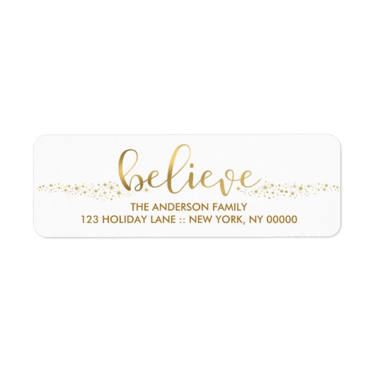 Glaube Weihnachten Imitate Gold Foil Hand Script L (Vorne)