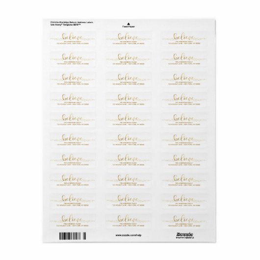 Glaube Weihnachten Imitate Gold Foil Hand Script L (Vorne)