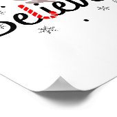 Glaube Weihnachten Pajamas Santa T - Shirt Poster (Ecke)