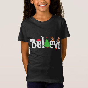 Glaube Weihnachten Rentier Santa Tree Fun Matching T-Shirt