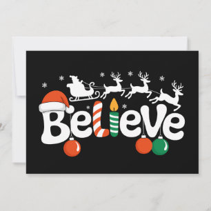 Glaube Weihnachten Santa Sleigh Rentier Candy Cane