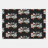 Glaube Weihnachten Santa Sleigh Rentier Candy Cane Geschenkpapier Set (Vorderseite)