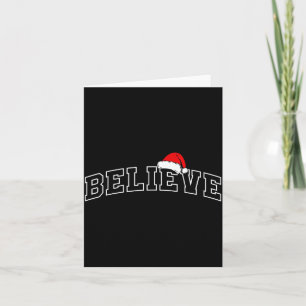 Glaube Weihnachten Varsity Minimale Text Santa Hut Karte