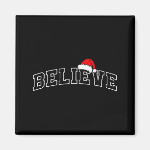 Glaube Weihnachten Varsity Minimale Text Santa Hut Magnet