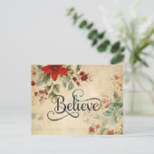 'Glaube' Weihnachten Vintage Poinsettia Bibel Vers (Stehend Vorderseite)