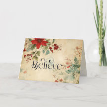 'Glaube' Weihnachten Vintage Poinsettia Bibel Vers