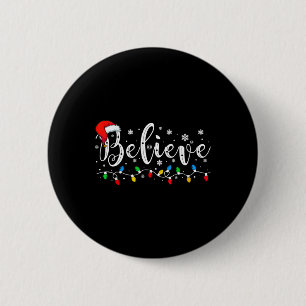 Glaube Weihnachten Weihnachtsmann Pajamas Familie Button