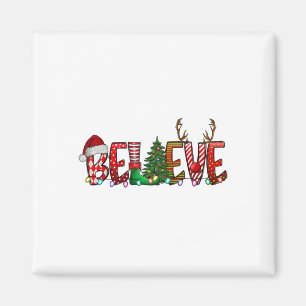 Glaube Weihnachten Weihnachtsmann Pajamas Familie  Magnet