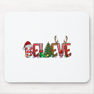 Glaube Weihnachten Weihnachtsmann Pajamas Familie  Mousepad