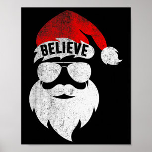 Glaube Weihnachten Weihnachtsmann Pajamas Familie Poster