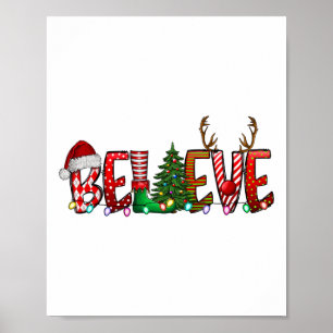 Glaube Weihnachten Weihnachtsmann Pajamas Familie Poster