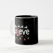 Glaube Weihnachten Weihnachtsmann Reindeer Candy C Zweifarbige Tasse (Vorderseite Links)