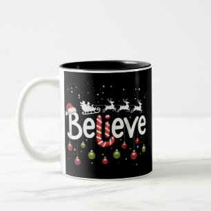 Glaube Weihnachten Weihnachtsmann Reindeer Candy C Zweifarbige Tasse