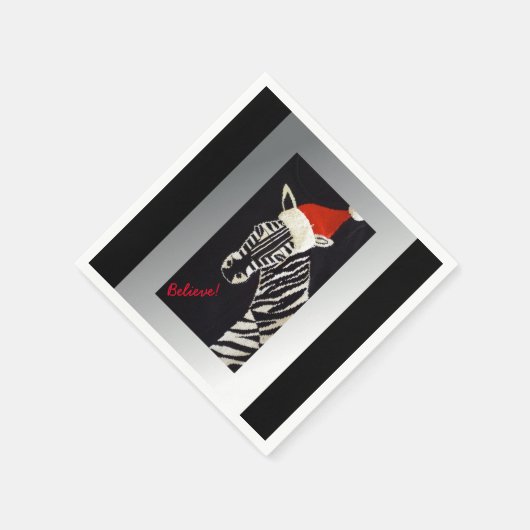 Glaube! Weihnachten Zebra mit Roter Weihnachtsmann Serviette (Ecke)