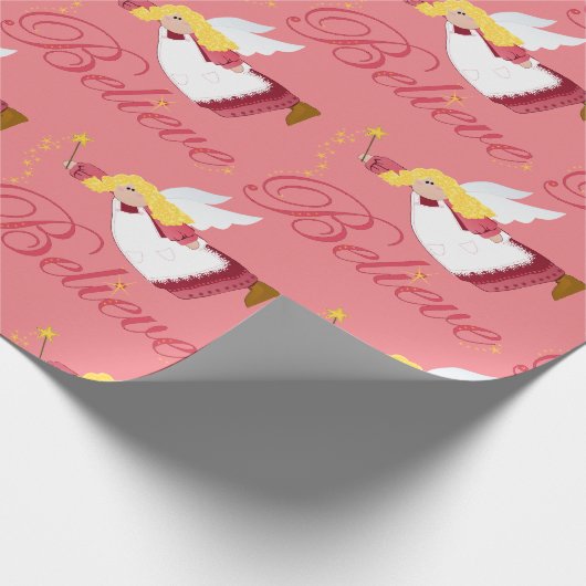 Glaube Weihnachts-Engel Geschenkpapier (Ecke)
