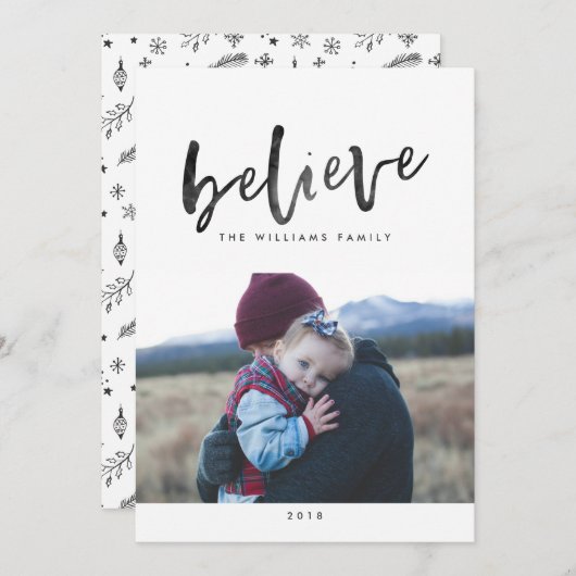 Glaube Weihnachts-Fotokarten Feiertagskarte (Vorne/Hinten)