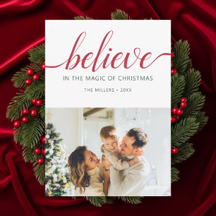 Glaube Weihnachts-Script-Foto White Holiday Card Feiertagskarte