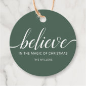 Glaube Weihnachts-Script Green Geschenkanhänger (Vorderseite)