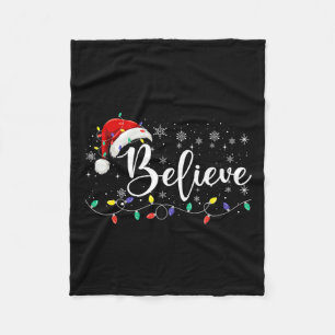 Glaube Weihnachtsbeleuchtung Red Weihnachtsmannmüt Fleecedecke