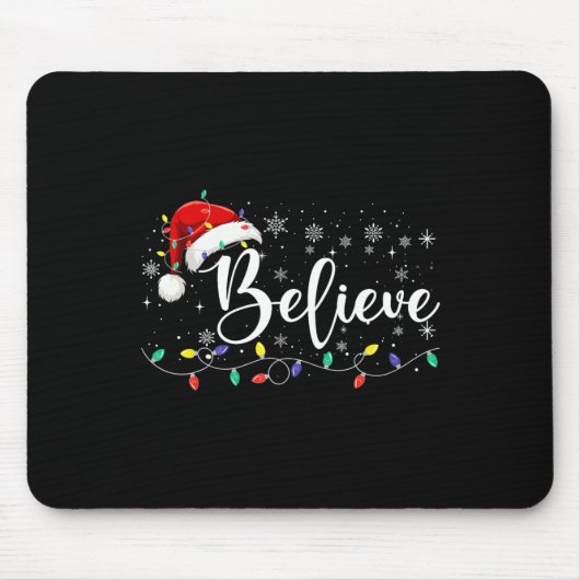 Glaube Weihnachtsbeleuchtung Red Weihnachtsmannmüt Mousepad (Vorne)
