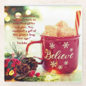 Glaube Weihnachtsgetränk Glass Untersetzer Sprichw (Vorderseite)