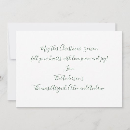 Glaube Weihnachtskarte Grüne Schneeflocken Sterne (Rückseite)