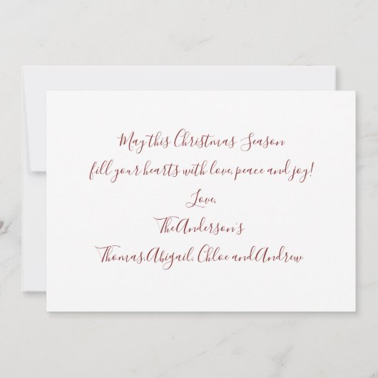 Glaube Weihnachtskarte Rote Schneeflocken Sterne (Rückseite)