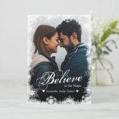 Glaube Weihnachtskarten Modernes Snowy Holiday Fot Einladung (Stehend Vorderseite)