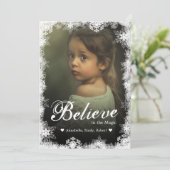 Glaube Weihnachtskarten Modernes Snowy Holiday Fot Einladung (Stehend Vorderseite)