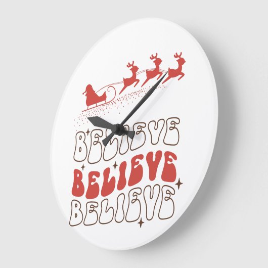 Glaube Weihnachtsmann Weihnachten Holzkastenzeiche Große Wanduhr (Winkel)