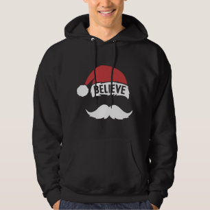Glaube Weihnachtsmannmütze Cap White Mustache Fami Hoodie