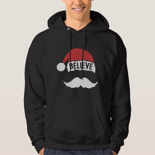 Glaube Weihnachtsmannmütze Cap White Mustache Fami Hoodie (Vorderseite)