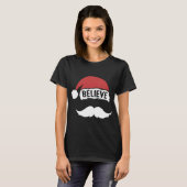Glaube Weihnachtsmannmütze Cap White Mustache Fami T-Shirt (Vorne ganz)