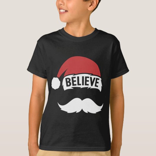 Glaube Weihnachtsmannmütze Cap White Mustache Fami T-Shirt (Vorderseite)