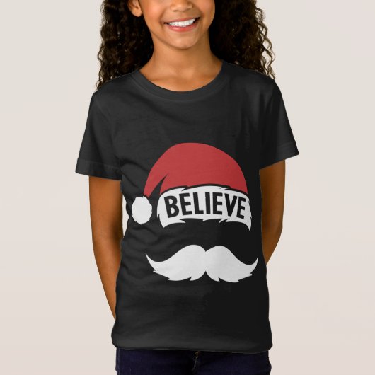 Glaube Weihnachtsmannmütze Cap White Mustache Fami T-Shirt (Vorderseite)