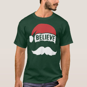 Glaube Weihnachtsmannmütze Cap White Mustache Fami T-Shirt
