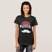 Glaube Weihnachtsmannmütze Cap White Mustache Fami T-Shirt (Vorne ganz)