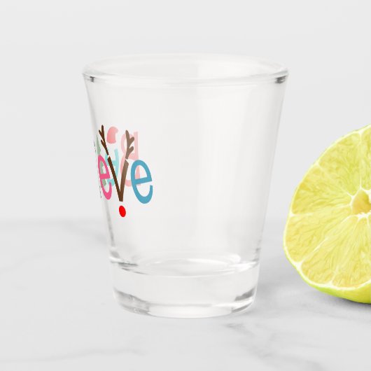 Glaube Weihnachtsmannmütze Rentier Antlers | Weihn Schnapsglas (Rechts)