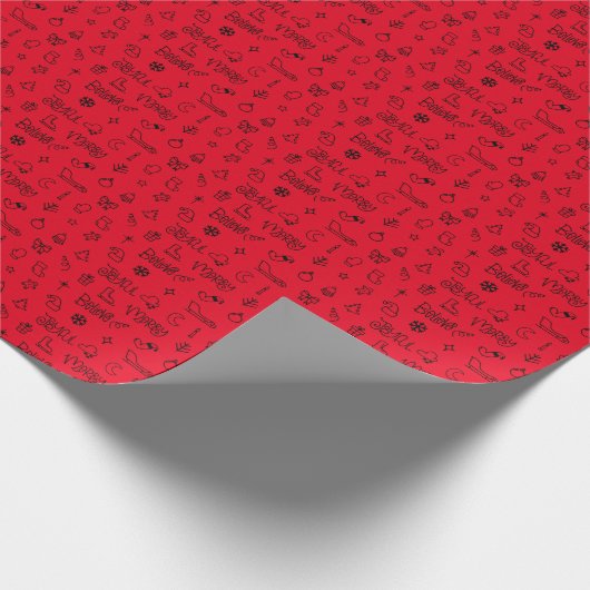 Glaube - Weihnachtsrot Niedlich Geschenkpapier (Ecke)