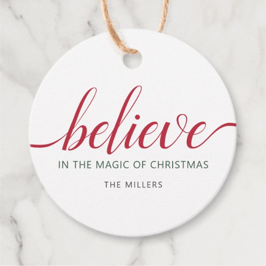 Glaube Weihnachtsschrift White Geschenkanhänger (Vorderseite)