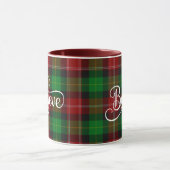 Glaube White Script Red Green Scottish Tartan Tasse (Zentrum)