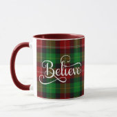 Glaube White Script Red Green Scottish Tartan Tasse (Links)