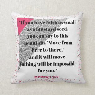 Glaube wie ein Senfkorn-Bibel-Vers-Kissen Kissen