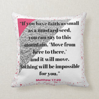 Glaube wie ein Senfkorn-Bibel-Vers-Kissen Kissen