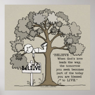 GLAUBEN, am lebendigen Platz ohne Grenzen zu leben Poster