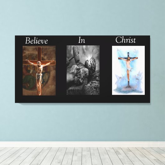 Glauben an Christus Wrapped Canvas 3 Leinwanddruck (Insitu (Holzboden))