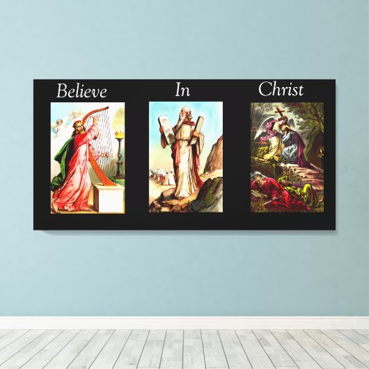 Glauben an Christus Wrapped Canvas 4 Leinwanddruck (Insitu (Holzboden))