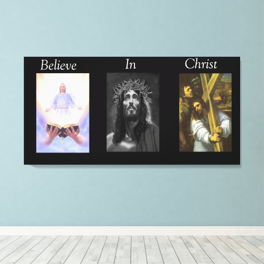 Glauben an Christus Wrapped Canvas 8 Leinwanddruck (Insitu (Holzboden))