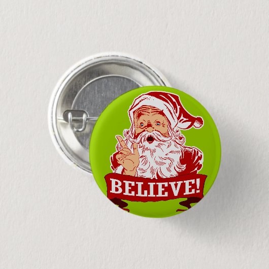 Glauben an den Weihnachtsmann Button (Vorne & Hinten)